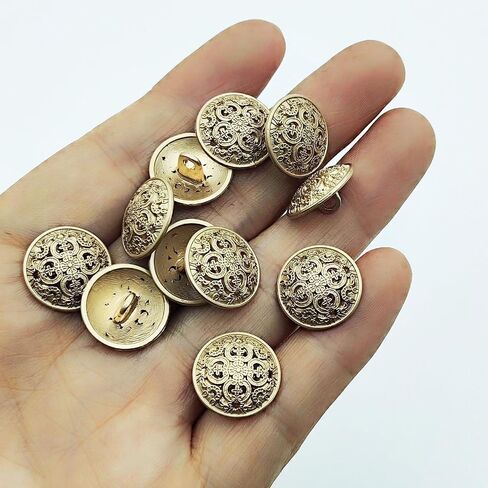 25PC Sewing Metal Buttons with Shank Buttons for Clothing DIY Sewing Scrapbooking Crafts Decorations - Black 20mm in Kuwait