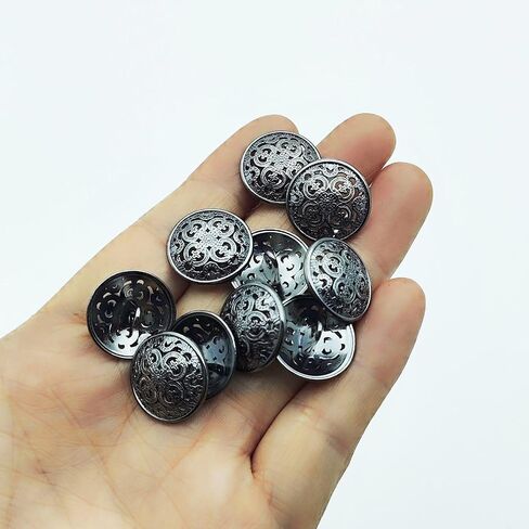 25PC Sewing Metal Buttons with Shank Buttons for Clothing DIY Sewing Scrapbooking Crafts Decorations - Black 20mm in Kuwait