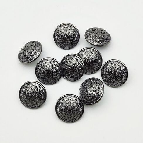 25PC Sewing Metal Buttons with Shank Buttons for Clothing DIY Sewing Scrapbooking Crafts Decorations - Black 20mm in Kuwait