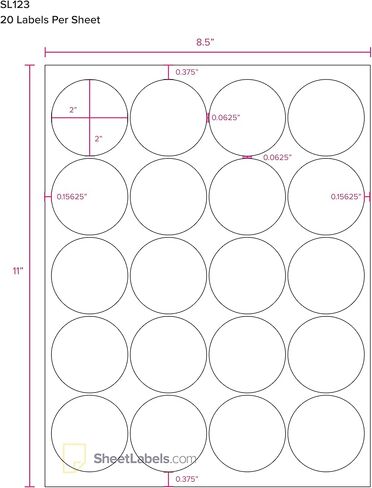ملصقات مستديرة بيضاء لامعة مقاس 2 بوصة، للطابعات النافثة للحبر فقط، المزيد من الملصقات لكل ورقة، 500 ملصق in Kuwait