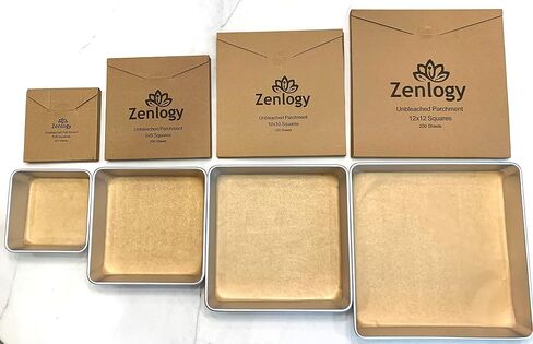 8x8 Parchment Squares (200 sheets) - Unbleached, Non-stick, Pre-cut Parchment Paper - Fits 8x8 Brownie Square Pans and Toaster Oven Trays, and Air Fryer - Great for Wraps, Baking, Roasting in Saudi Arabia