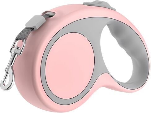 Retractable Dog Leash Pink, Auto Adjustable Extendable Dog Lead Durable and Tangle Free Nylon Tape for Small Medium Pet Dogs Cats Walking, 16FT/5m in Kuwait