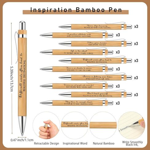 10 Sets Employee Appreciation Gifts Inspirational Spiral Weekly Planner Notebooks with Bamboo Pens and Sticky Notepads Undated To Do List for Christmas Team Teachers Coworkers Staff in Kuwait