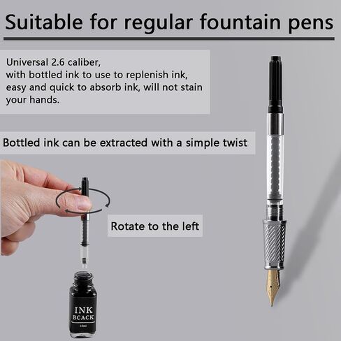Fountain Pen Screw Ink Drawer Ink Converter Screw-in Style Universal European Standard 2.6mm Converter for Writing and Correction Supplies (20pcs) in Saudi Arabia