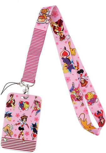 Cardcaptor Lanyard Keychain with Card Holder – Neck Strap for ID Cards, Badge Holders and Mobile Phones (Style A) in Saudi Arabia