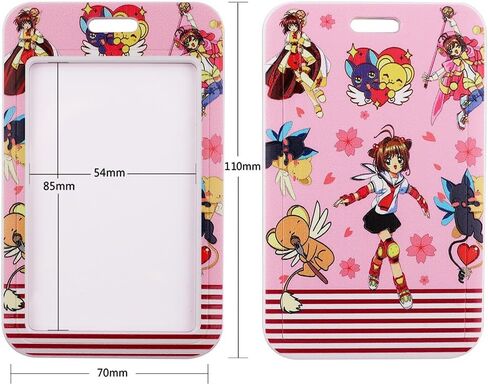 Cardcaptor Lanyard Keychain with Card Holder – Neck Strap for ID Cards, Badge Holders and Mobile Phones (Style A) in Saudi Arabia
