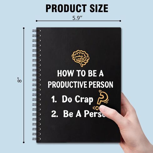 كيف تكون شخصًا منتجًا غلافًا صلبًا من رقائق الذهب 160 صفحة، دفاتر ملاحظات حلزونية، هدية مضحكة لعمال مكان العمل، هدية عيد الشكر لزملاء العمل، هدية عمل جديدة لزملاء العمل من النساء والرجال in Kuwait