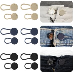 12Pcs Button Extenders for Jeans, Pants Waist Button Extender for Women Men, 3 Colors Pant Waistband Expander, RichLuck Instant Jeans Waist Extension 1.4-1.8 Inches