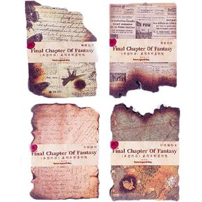 Scrapbook Paper Old Looking Paper Designs,120 Sheets Vintage Old Burned Paper for Bullet Journals,Junk Journal Planners,Retro Crafts(4 Styles)