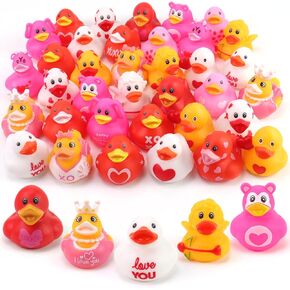 Halovin 50Pcs Christmas Rubber Ducks for Boys, Girls, Kids and Toddlers,Christmas Ducks for Jeeps Ducking, Xmas Themed Duck Bathtub Pool Toys Christmas Party Favor Stocking Stuffers Gifts