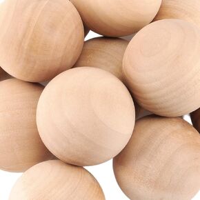 30 Pack Wood Round Ball, 2 Inch Natural Wood Ball for Craft, Unfinished Wooden Round Balls for DIY Art Craft Jewelry Making Building Design Projects