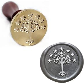Wax Seal Stamp Kit, Tree of gondor Stamp with Vintage Wooden Handle for Wedding Envelopes Invitation Christmas Decoration (Tree of gondor Stamp)