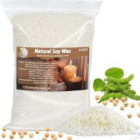 Sukh Soy Wax Flakes for Candle-Making - Natural Soy Wax Pure Soy Wax Candle Making Soy Wax Chips Candle Making Wax Supplies for Candle Making Container Candles, (880, Grams)