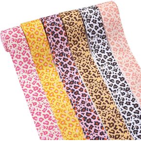 Craftdady 25 Yards Leopard Printed Grosgrain Ribbon 1 Inch Cheetah Animal Print Polyester Fabric Ribbon for Headbands Hair Bows Crafting Wrapping, White
