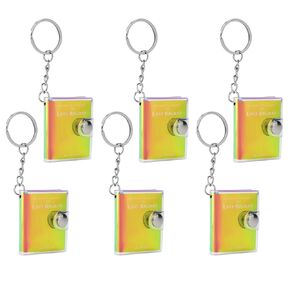 JANKOW Mini Notebook Keychain, Miniature Notebook Keychain, Mini portable notebook keychain, Diary Journal Key Ring Small Note Pads, for travel diary, personal diary, work records, mood diaries (6Pcs)