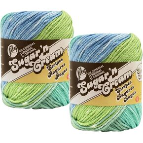 Bulk Buy: Lily Sugar 'n Cream 100% Cotton Yarn (2-Packs) ~ Ombres, Scents, Stripes, Twists ~ 3 oz. Super Size Skeins (Country Stripes SS #23143)2