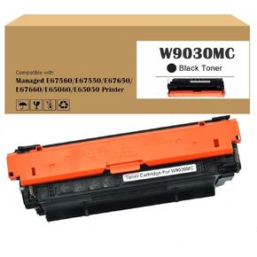 W9030MC W9030 Black Toner Cartridge Compatible with hpColor Managed MFP E67550dh E67650dh E67650Z E67660Z Printers(1-Pack)