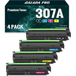 307A 307 A Compatible Toner Cartridge High Yield Replacement for HP 307A CE740A CE741A CE742A CE743A for CP5225 CP5225n CP5225dn Printer (1Black 1Cyan 1Yellow 1Magenta)