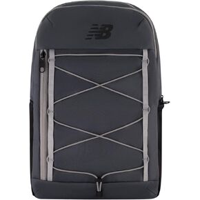 New Balance Laptop Backpack, Bungee Cord Computer Travel Bag for Men and Women, Black, 17 Inch