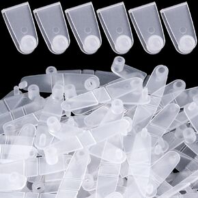 PAGOW 100 Pcs Plastic Keychain Clips, Acrylic Keychain Connector, Clear Keychain Clips for Crafts, Keychain Attachment for Office, DIY Crafts, Jewelry Making