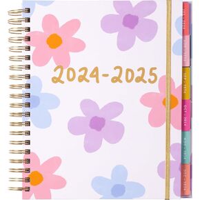 2024-2025 Eccolo Large Spiral Agenda Planner, Hardcover, Weekly & Monthly Views, 18 Tabbed Months, Inspiring Graphics and Quotes (Extra Large - 9" x 10.5")
