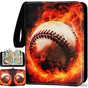 Soccer Card Binder 900 Pockets, 50 Sleeves Large Soccer Binder 3 Ring Zipper Trading Cards Holder 9 Pocket, Sport Card Collection Folder Book Storage Organizer, Album Case Protector Collector Gift