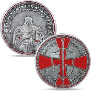 Knights Templar Challenge Coin Religious Coins Red Cross Challenge Coins Commemorative Gift