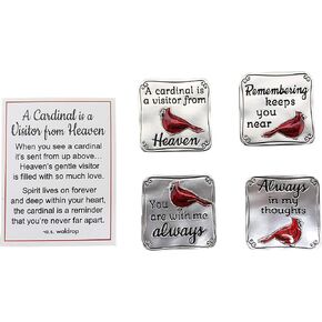 Ganz A Cardinal is a Visitor from Heaven Charm Pocket Token with Story Card ~ Remembrance Memorial (Quote may vary); 1 token only