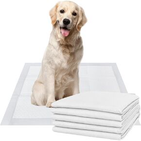 Disposable Pee Pads for Dogs Training, 24 x 24 Inch Large Pet Pads with Super Absorbent and 4-Layer Leak Proof for Puppy Potty, 5 Count, Quick Dry Surface and Waterproof, White