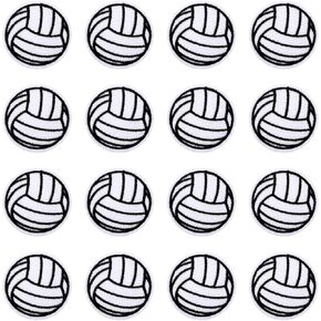 16pcs Volleyball Iron Patches, Black White Embroidered Appliques Soccer Ball Sports Sew On Patches Decals for DIY Sewing Clothes Jeans Hats Jacket Backpack Crafts