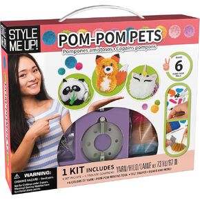 Style Me Up Pom Pom Pets: خيوط الأطفال، صناعة يدوية، إنشاء ما يصل إلى 6 مخلوقات ساحرة مختلفة، توفر للأطفال تجربة صياغة جذابة ومبتكرة، للأعمار من 8 سنوات فما فوق
