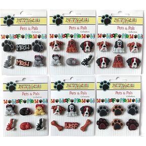 Buttons Galore and More Collection of Novelty 3D Embellishments Shank Buttons Based on Different Themes, Holidays, & Seasons for DIY Crafts, Scrapbooking, Sewing, Cardmaking & Other Projects – 36 Pcs