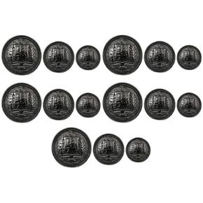 Wakauto 30 Piece Antique Metal Buttons with Round Shaped, 25mm/1 in Blazer Button Set Vintage Sewing Buttons for Coats Jacket DIY Craft (Black)
