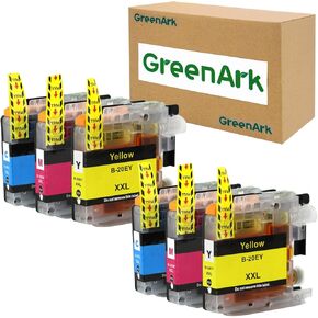 GREENARK Compatible for Brother LC20E Super High Yield Ink Cartridge Set Colors Only (CMY) Works with Brother MFC-J985DW, MFC-J775DW, MFC-J5920DW Printers
