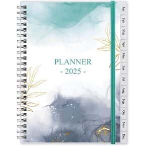 2025 Weekly & Monthly Planner - 7" x 10" Planner 2025 from January 2025-December 2025, Easy to Organize Your Daily Life, Green Leaf