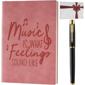 Music Lover Gifts Leather Journal Notebook Music Teacher Gifts for Women Music Teacher Appreciation Gifts for Teacher Musicians Women Men