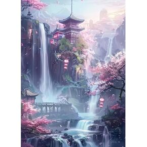 MXJSUA Waterfall Diamond Painting Kits for Adults, Wonderland 5D Diamond Art Kits for Beginners, DIY Full Drill Paint with Diamond for Home Wall Decor 12x16 Inch/30x40cm