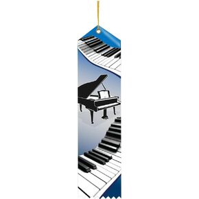 Crown Awards Music Award Ribbon, 2" x 8" Piano Award Ribbon, 25 Pack Prime