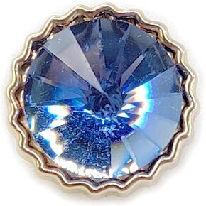 Decorative Blue Rhinestone Resin Sewing Shank Buttons 50 pcs - 12.5mm, 1/2"