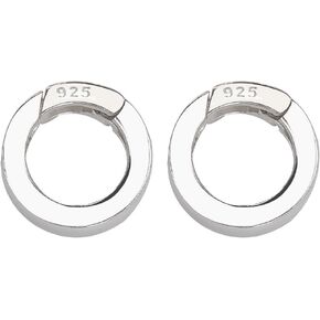 SUNNYCLUE 1 Box 12mm 925 Sterling Silver Spring Gate Ring Round Ring Carabiner Bulk Small Metal Clips Clasps Purses Trigger Snap Hooks Gate O Rings for Jewelry Making Keyrings Bags Diy Crafts Supplies