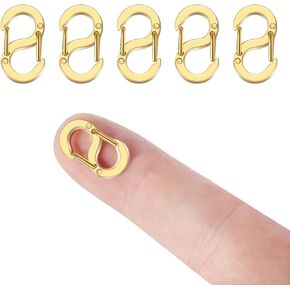 WISYOK 5PCS Double Opening Bracelet Clasp, Bracelet Connector Golden Medium Necklace Shortener Clasp for Jewelry Making Necklace Clasps and Closures