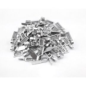 Honbay 60pcs Silver Plated Rectangle Tag Glue on Bail