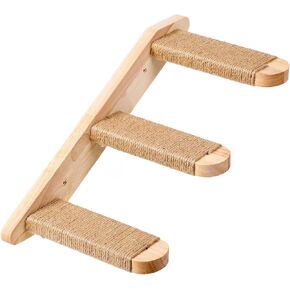 Cat Wall Steps, Cat Wall Shelves 3 Step Cat Stairway, Wood Cat Ladder Cat Steps for Wall, Cat Climbing Wall Stairs for Cats Shelves Platform Supplies(Black)