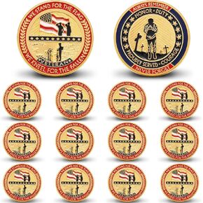 Sasylvia 12 Pcs Military Challenge Coins Veteran Challenge Coins Veteran Gift Military Souvenir Veteran Coins for Veteran Day Memorial Christmas Men Military Retirement Gift