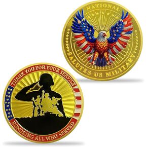 50 PCS Military Challenge Coin Thank You for Your Service Gifts for Veterans Soldiers - National Salutes US Military