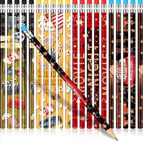 Sherr 36 Pieces Movie Night Pencils with Eraser Holiday Pencils Bulk Movie Night Party Favors for Kids Student Carnival Prize Classroom Gifts Birthday Presents Party Favor 4 Style