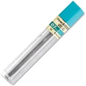 Pentel Hi-Polymer Lead, 0.7 mm, Hard, Black, 12 Pack (50-F)