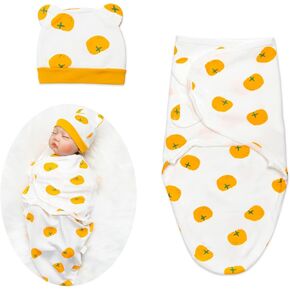 Reborn Baby Doll Clothes Swaddle Hat for 17-22 inch Newborn Baby Doll Clothes Accessories Adjustable Sleep Sacks Set(Orange)