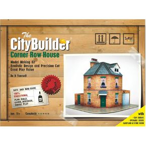 Corner Row House Cardboard Model Making Kit - O Scale Model Railroad Building