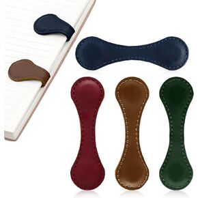 Leather Magnetic Bookmarks, 4Pcs Magnetic Book Marker Clips, Handmade Custom Text Bookmarks, Personalized Book Club Gift for Book Lover Readers Women Men Kids